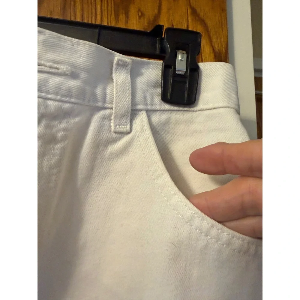 Vintage Lee Womens High Waisted White Denim Shorts‎ Mom Style Retro Size 12 long